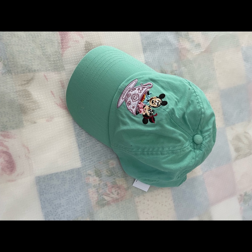 Disney Mint Green Mickey & Minnie Embroidered Baseball Cap